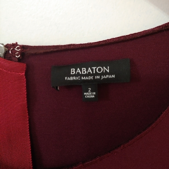 Aritzia Babaton Barrett Peplum Top Burgundy Size 2 - Picture 4 of 13